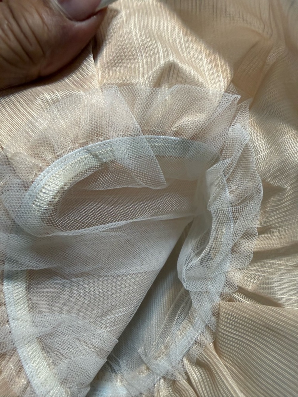 Sheer Puff-Sleeve Blouse with Crystal-Trim Collar - Blush - Picture 3 of 4